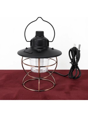 Mabelme Store Retro LED Kamp Feneri 4 Işık Modu