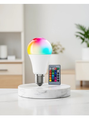 Mabelme Store Rgb LED Ampul E27 10W Renk Değiştirilebilir