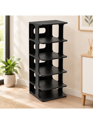 Mabelme Store Lüks 5 Katlı Siyah Ayakkabılık