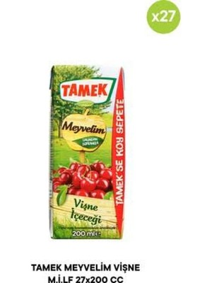 Tamek Vişne Nektarı 200 ml (27 Adet) Koli