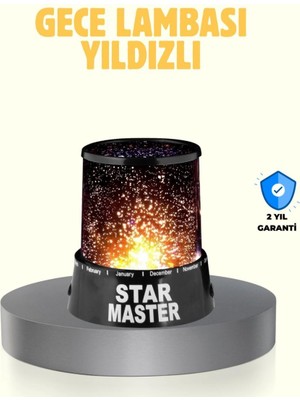 Hace Bazaar LED Renk Değiştiren Yıldız Projektör Galaxy Efektli Gece Lambası -Hcb
