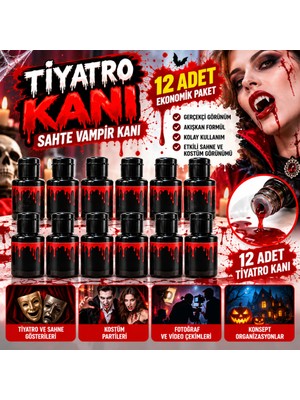 tp 12’li Tiyatro Kanı Seti | Sahte Kan ve Vampir Kanı