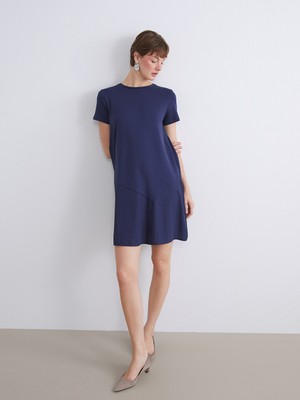 LC Waikiki Lcw Comfort Lacivert A Kesim Mini Elbise