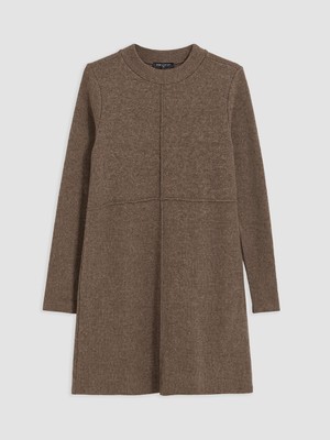 LC Waikiki Lcw Comfort Kahverengi Bisiklet Yaka Elbise