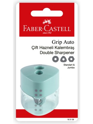 Faber Castell Blister Grip Auto Çift Hazneli Kalemtıraş - 4 Adet