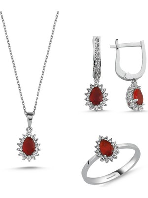 Sembol Gold Beyaz Altın Mini Set Damla 3lü Takım