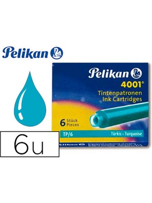 Pelikan Dolma Kalem Kartuşu Küçük Turkuvaz 6 Lı 4001