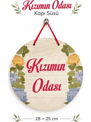 212toyzz Renkli Ahşap Çocuk ve Bebek Odası Kapı Süsü 28X25 cm –kızımın Odası Yazılı Dekoratif Kapı Süsü