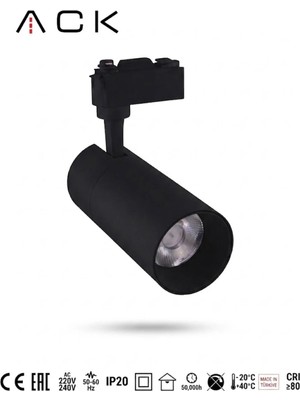 Ack LED Ray Armatür 30W Siyah Kasa 4000K Kırık Beyaz Ray Spot Aydınlatma