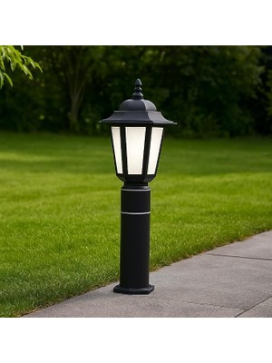 Klas 60CM Bahçe Aydınlatma Direk Lambası | Dış Mekan Set Üstü Aplik | E27 Duylu | IP54 | 220V | Siyah Renk | Ampul Hariç | Yerli Üretim | Kırılmaz, Yanmaz Gövde