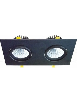 Ack LED Spot Armatur Ikili Kare 3000K Siyah