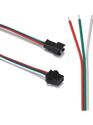 Adet 3 Pin Jst Sm 10CM Kablo Erkek Dişi Çifti Bağlantı Soketi LED Konnektör Şerit LED Rgb