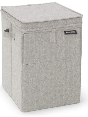 - Istiflenebilir Çamaşır Sepeti, Kolay Doldurulur ve Boşaltılır - Büyük Hacim - Hızlı Şekilde Düz Katlanır - Hafif ve Sağlam Saplar - Gri - 35 L - 37,0 x 44,5 x 32,0 cm