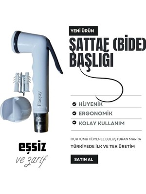 Mandallı Şattaf Taharet Matik Başlık Tekne Yat Karavan Otel Için Ideal Ürün (Gri)