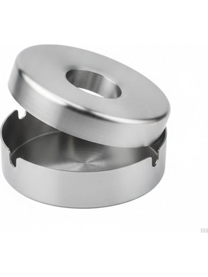 Çelik Metal Küllük – 12 cm Yuvarlak, Kapaklı ve Dayanıklı Tasarım