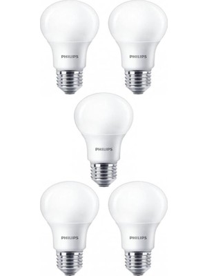 8W (60W) LED Ampul Beyaz 6500K E27 (5 Adet) Tasarruflu Lamba