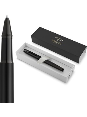 Im Rollerball Kalem | Siyah Pvd ile Mat Siyah | Siyah Mürekkep Dolgulu Ince Nokta | Hediye Kutusu