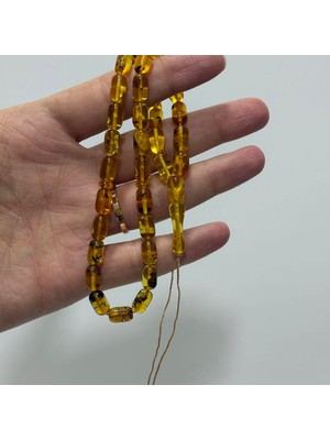 Hasyılmaz Doğal Kaya Damla Kehribar Tesbih 33LÜK 12,55 Gram K029