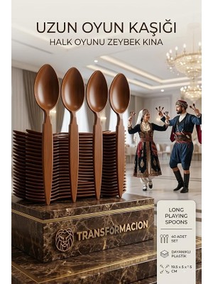 Uzun Oyun Kaşığı Halk Oyunu Kaşığı - Kına Kaşığı Uzun Saplı Zeybek Oyun Kaşığı 40 Adet, 721656