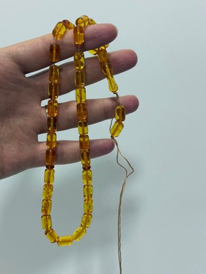 Hasyılmaz Doğal Kaya Damla Kehribar Tesbih 33LÜK 18,75 Gram K027