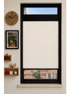 Manisa Serisi Düz Beyaz Plise Perde - Katlanır Cam Balkon Perdesi - Ofis Perdesi - Mutfak Perdesi - Salon Perdesi
