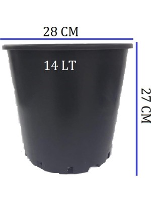 Saksısı 2 Adet 28X27 cm 14 Lt Plastik Saksı Siyah BITKI,8320144578
