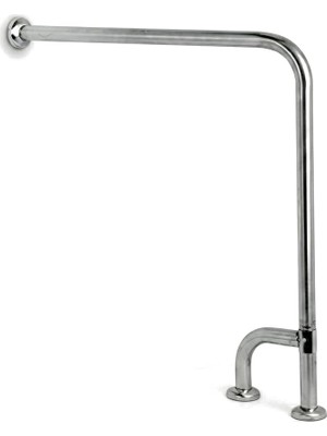 Bagno Mafsallı Basic Engelli Tutunma Barı 75X75 cm Paslanmaz Çelik Zemin Destekli Banyo Barı