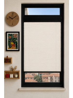 Manisa Serisi Düz Beyaz Plise Perde - Katlanır Cam Balkon Perdesi - Ofis Perdesi - Mutfak Perdesi - Salon Perdesi