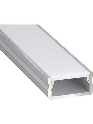 Kanal Profil Alüminyum Sıva Üstü 2 Metre Ince Kasa 13X6MM Üst Opak Pleksi 2128 Yan Kapak Dahil