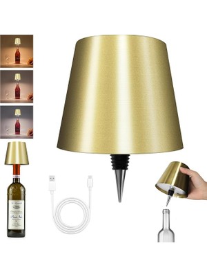Yeni Kablosuz Şişe Lambası - Likör ve Şarap Şişeleri Için LED Şişe Işıkları, Akülü Abajur, Viski Şişesi Üst Işık, Şişe Durdurucu Gece Lambası Seti, Şarj Edilebilir 3 Tonlu Dokunmatik