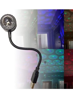 Renkli Işıklı 8 Ayrı Moda Sahip USB Sese ve Müziğe Duyarlı Ortam Işığı, Gece Lambası, Disko Işığı