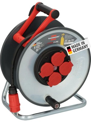 Professional Steelcore Serisi H07RN-F 3g2.5 Kablolu Sigorta Şalterli IP44 Lisanslı 25 Metre Makaralı Priz