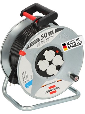 Garant S 4 Ihraç Makarası (50 M – Çelik Sac, Iç Mekanlarda Kullanım, Made In Germany) Gümüş