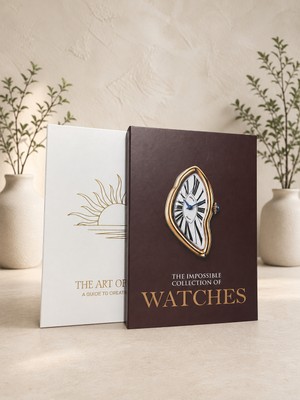 Lumeya Home 2'li Dekoratif Kitap Kutu Seti – Watches ve Art Of Living Tasarımlı Kitap Görünümlü Saklama Kutusu
