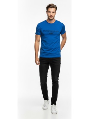 Maxi Modena Minimal Yazı Baskılı Erkek Günlük T-Shirt Urban Stil