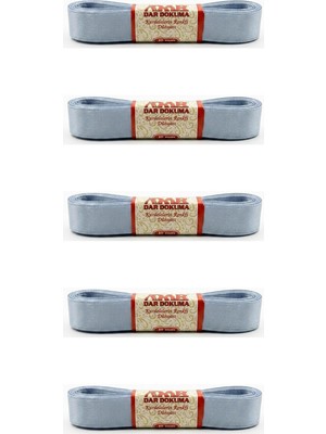 Omeyva Dar Dokuma Mavi Saten Kurdele - 1 Cm. x 10 Metre - 5 Adet