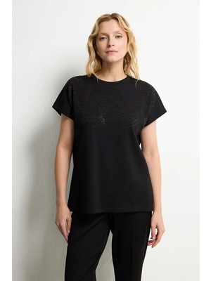 Love My Body Baskılı T-Shirt Siyah 175LO161000