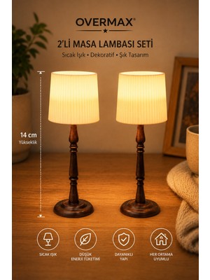 Overmax 2’li Dekoratif Mumluk Seti – 14 cm Şık Tasarım Masa ve Ev Dekorasyon Mumluğu