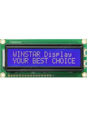 Winstar 2x16 Karakter LCD Ekran - Lehimsiz, MAVİ Işık