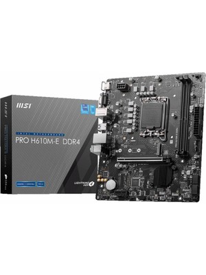MSI Msı Pro H610M-E 3200MHZ Ddr4 Soket 1700 M.2 HDMI VGA Matx Anakart