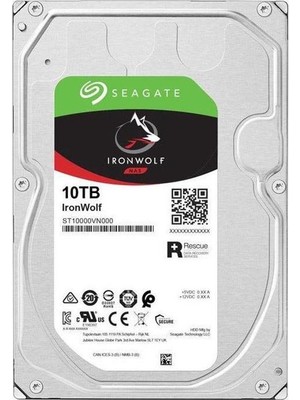 Seagate 10TB Ironwolf ST10000VN000 3.5" 256MB 7200 Rpm Nas Disk Harddisk (Koyuncu Distribitör Ürünü)