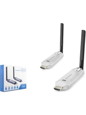 Hadron HDX1386 Kablosuz HDMI Görüntü Aktarım Seti 1080P 60 Hz 100 M Gri