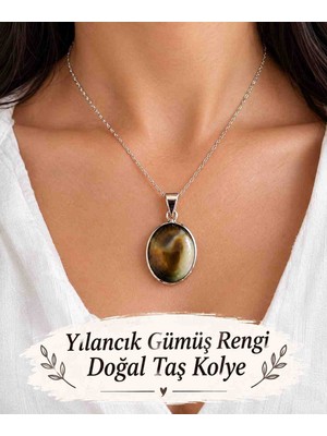 Best Bioenerji Taş Terapi Yılancık Doğal Taş Gümüş Rengi Kolye”.