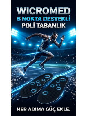 Wicromed Tabanlık Şok Emici, Topuk Destekli Ayakkabı Içi Tabanlık Topuk Dikeni 6nokta MT7061 Neon Yeşil