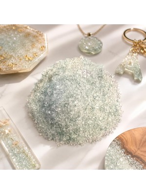 Kawin Cnk Craft Shop Reçine Kristal Cam 100GR, Reçine Şeffaf Cam Kırıkları Granül Cam Epoksi Reçine Tepsi Anahtarlık Kolye Için Mum Süsleme