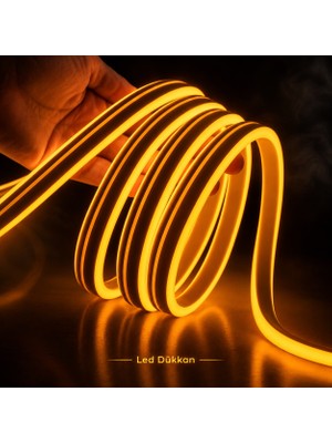 06GEMLIGHT 10 Metre 220 Volt Neon LED Tak Çalıştır 6X12MM Esnek Amber Hortum LED Suya Dayanıklı Şerit Aydınlatma