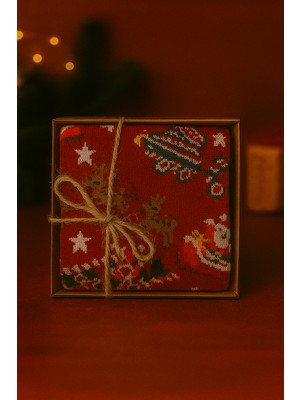 Feemels Kutulu Yılbaşı Hediyesi - Unisex Noel Çorabı - Kutulu Hediye Çorap