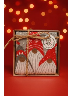 Feemels Kutulu Yılbaşı Hediyesi - Unisex Noel Çorabı - Kutulu Hediye Çorap