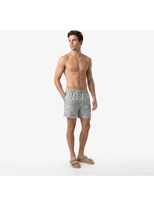 Nautica Men's Green Regular Fit Patterned Swim Shorts