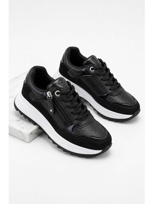 Albishoes Kadın Fermuarlı Ortopedik Ultra Yumuşak Taban Kışlık Mevsimlik Kadın Sneaker Spor Ayakkabı